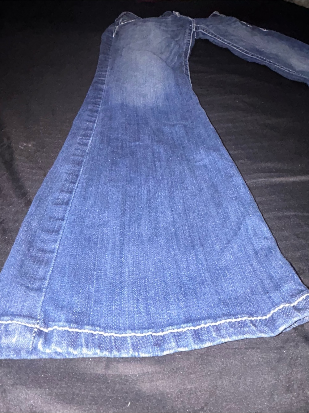 Ariat Jeans Women’s 31R Blue Denim R.E.A.L Mid Rise Stretch Entwined Boot Cut - Picture 2 of 14